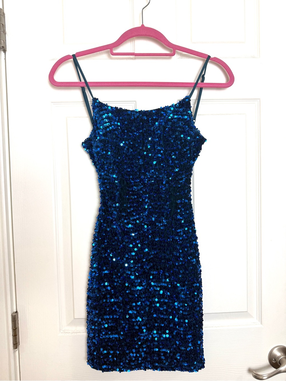Crystal Sky Women's Teal Sequin Mini Dress - XS Blue Womens Sparkly Bodycon